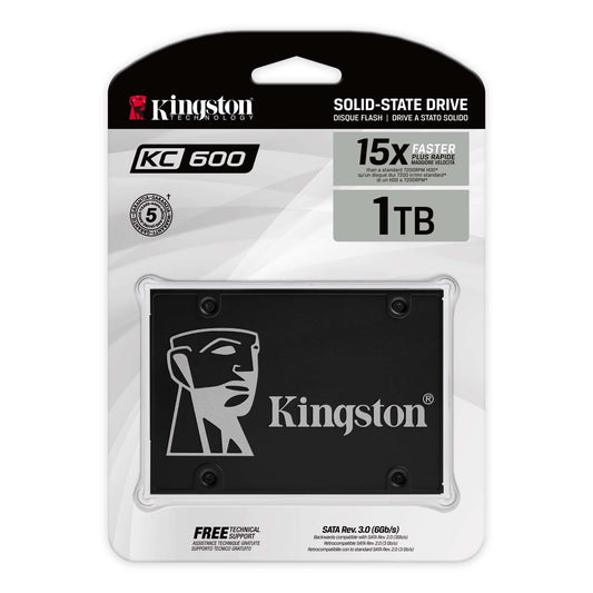 1024 GB R/W 550/520 MB/s Kingston KC600 2.5" SSD with hardware-based self-encryption solution - 265GB to 1024GB 0740617300116