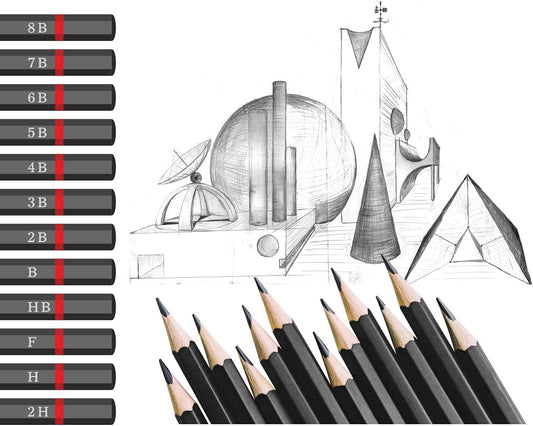 Liquidraw Liquidraw Drawing Pencils Set of 12, Graded Pencils For Artists, Sketching, Art, Sketch (8B-2H) Graphite Hard & Soft Pencil Set