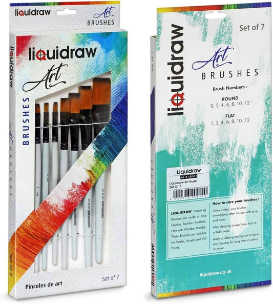 Liquidraw Paint Brush Flat Liquidraw Paint Brushes Set Art Brushes For Acrylic, Oil & Watercolour Painting Palette Professional Artist Quality