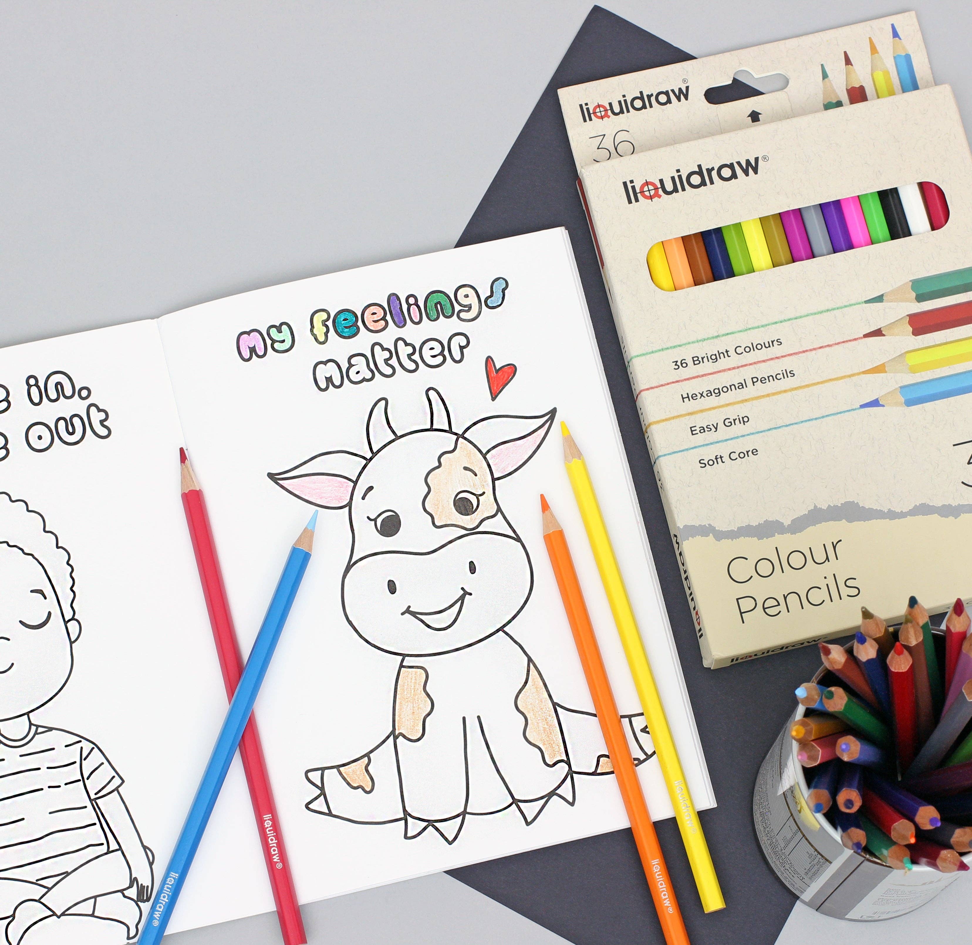 Liquidraw Pencil Liquidraw 36 Adult Colouring Pencils, Premium Art Coloured Drawing Pencils for Adults and Professionals