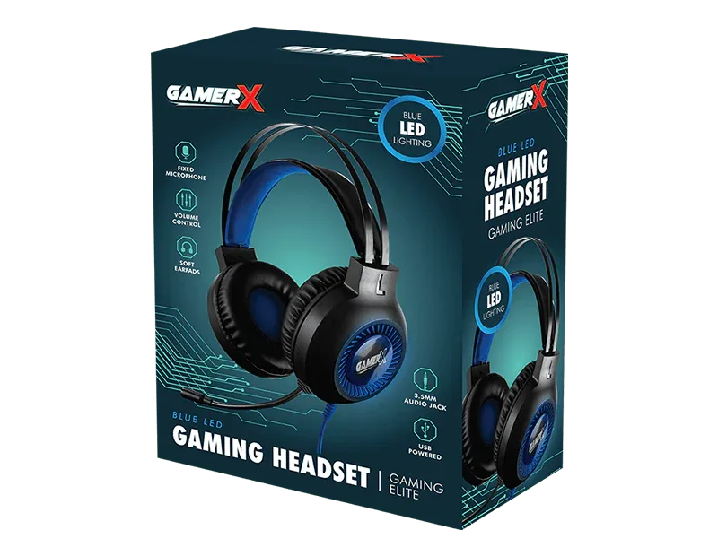 LMT-UK headset Green LED Gaming Headset - 5056283862137
