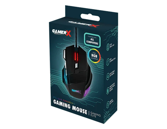 LMT-UK Single Unit Gaming Mouse with RGB Lighting - 5056283862236