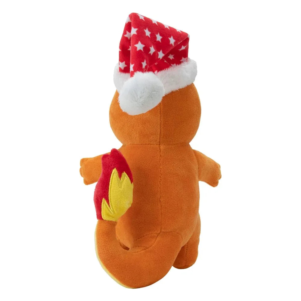 Loaded Dice Pokémon Plush Figure Winter Charmander with Christmas Hat 20cm