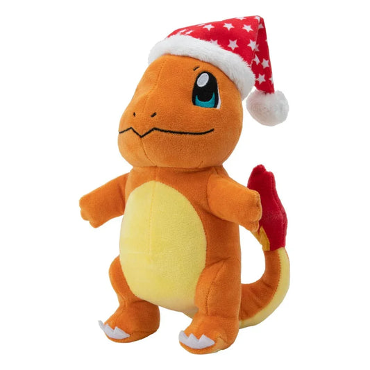Loaded Dice Pokémon Plush Figure Winter Charmander with Christmas Hat 20cm