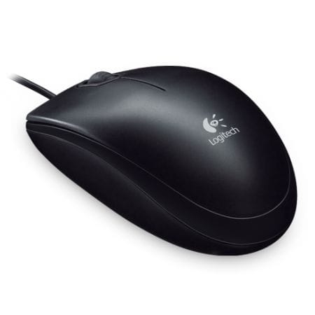 Black Logitech B100 Wired USB Optical Mouse Ambidextrous 5099206041271