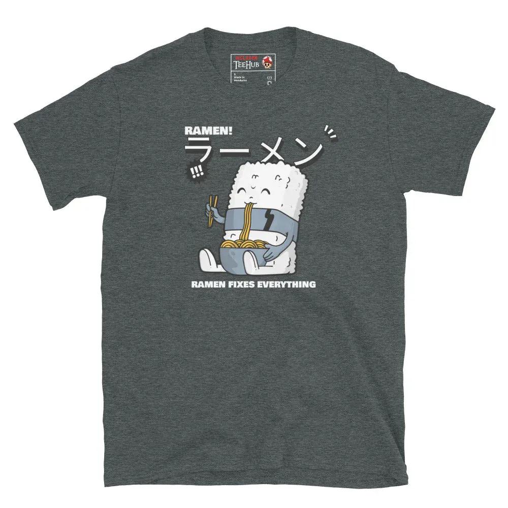 McLaren Tee Hub T-shirt Dark Heather / S Ramen Fixes Everything Funny Japanese Food T-Shirt