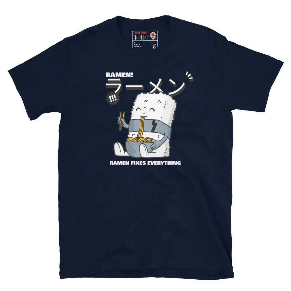 McLaren Tee Hub T-shirt Navy / S Ramen Fixes Everything Funny Japanese Food T-Shirt