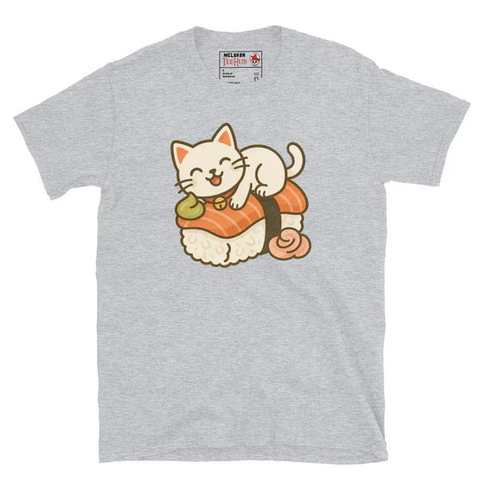 McLaren Tee Hub T-shirt Sport Grey / S Sushi Cat T-Shirt – Kawaii Kitty on Salmon Nigiri – Cute Anime Cat Tee