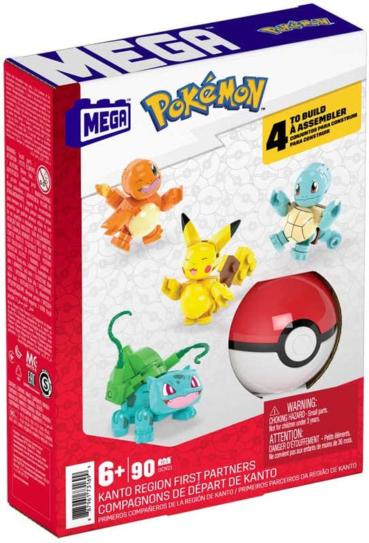 Building Blocks MEGA CONSTRUX POKEBALL 5 PACK - KANTO PARTNERS 887961731699