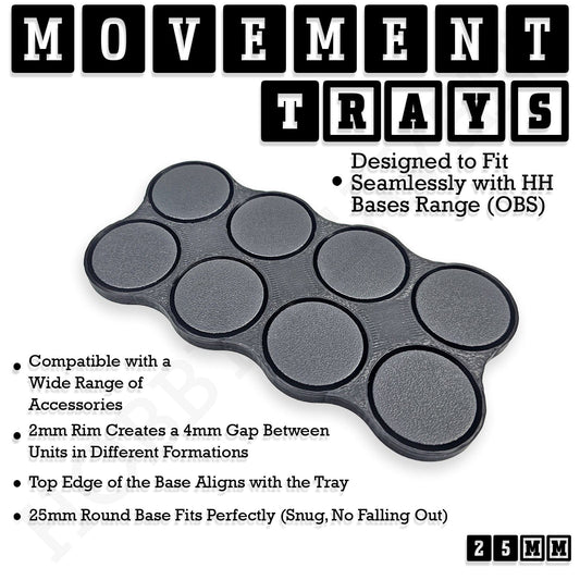 Movement Tray 25mm Movement Trays for Tabletop Games | Waargaming | Full Range