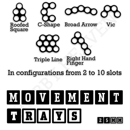Movement Tray 25mm Movement Trays for Tabletop Games | Waargaming | Full Range