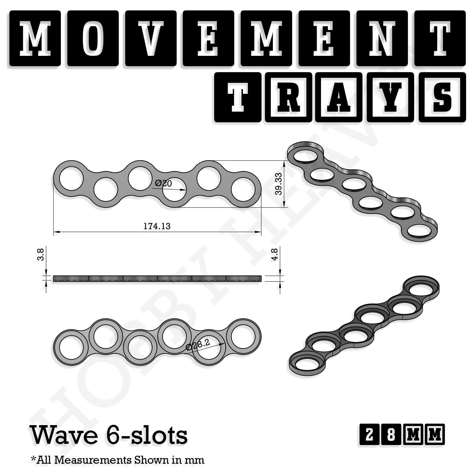 Movement Tray 28mm Movement Trays for Tabletop Games | Wargaming | Full Range