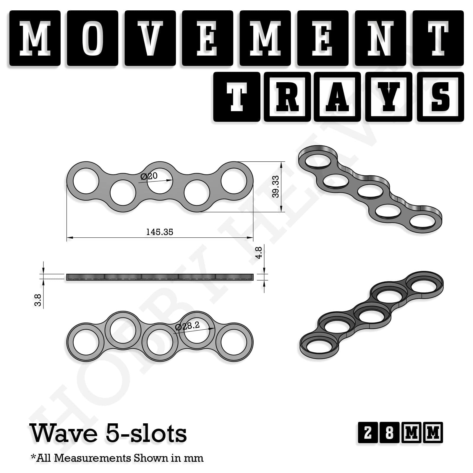 Movement Tray 28mm Movement Trays for Tabletop Games | Wargaming | Full Range