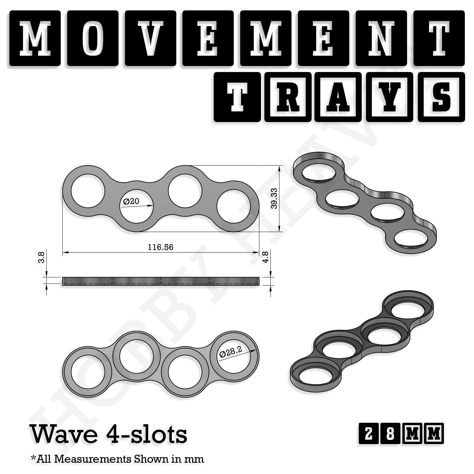 Movement Tray 28mm Movement Trays for Tabletop Games | Wargaming | Full Range