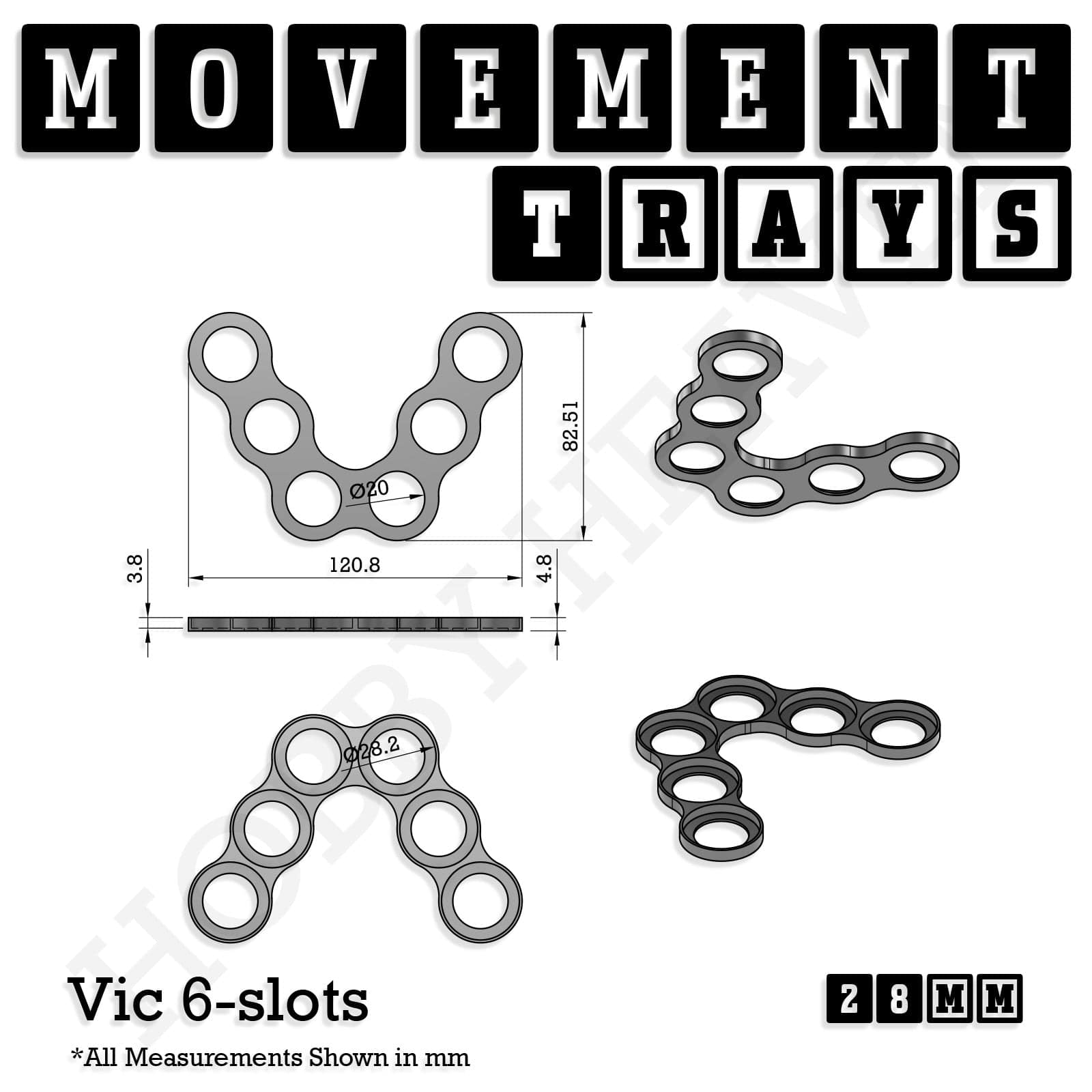 Movement Tray 28mm Movement Trays for Tabletop Games | Wargaming | Full Range