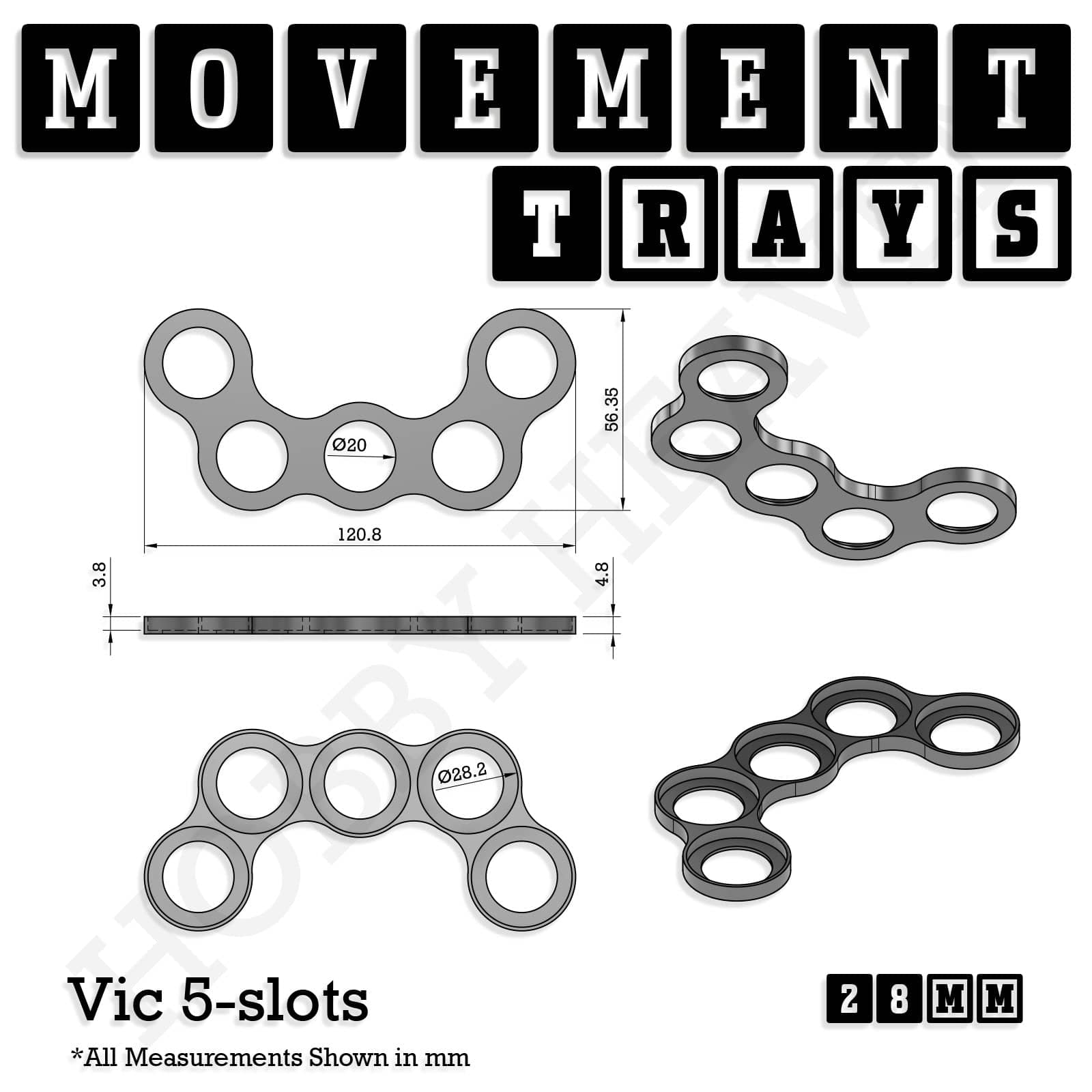 Movement Tray 28mm Movement Trays for Tabletop Games | Wargaming | Full Range
