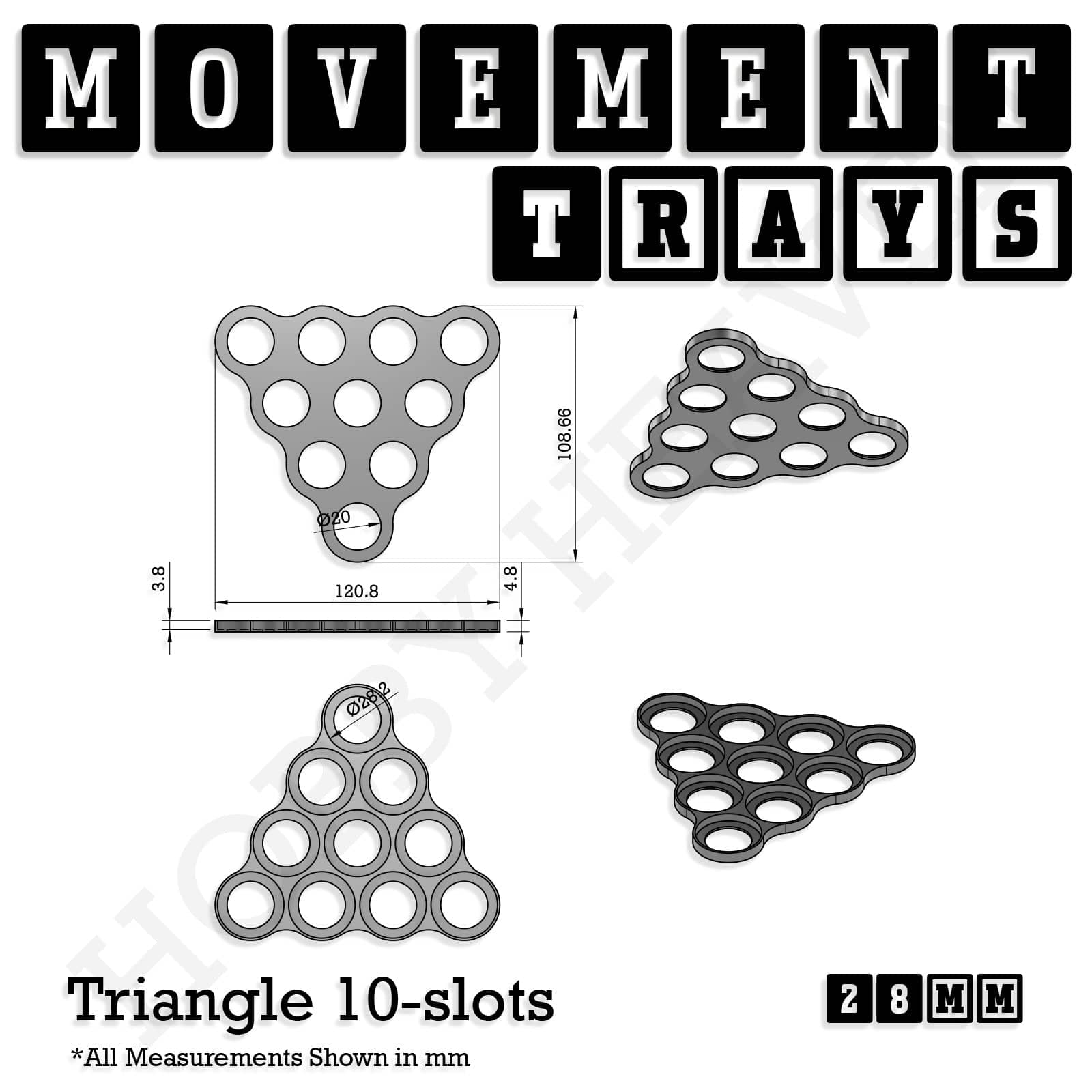 Movement Tray 28mm Movement Trays for Tabletop Games | Wargaming | Full Range