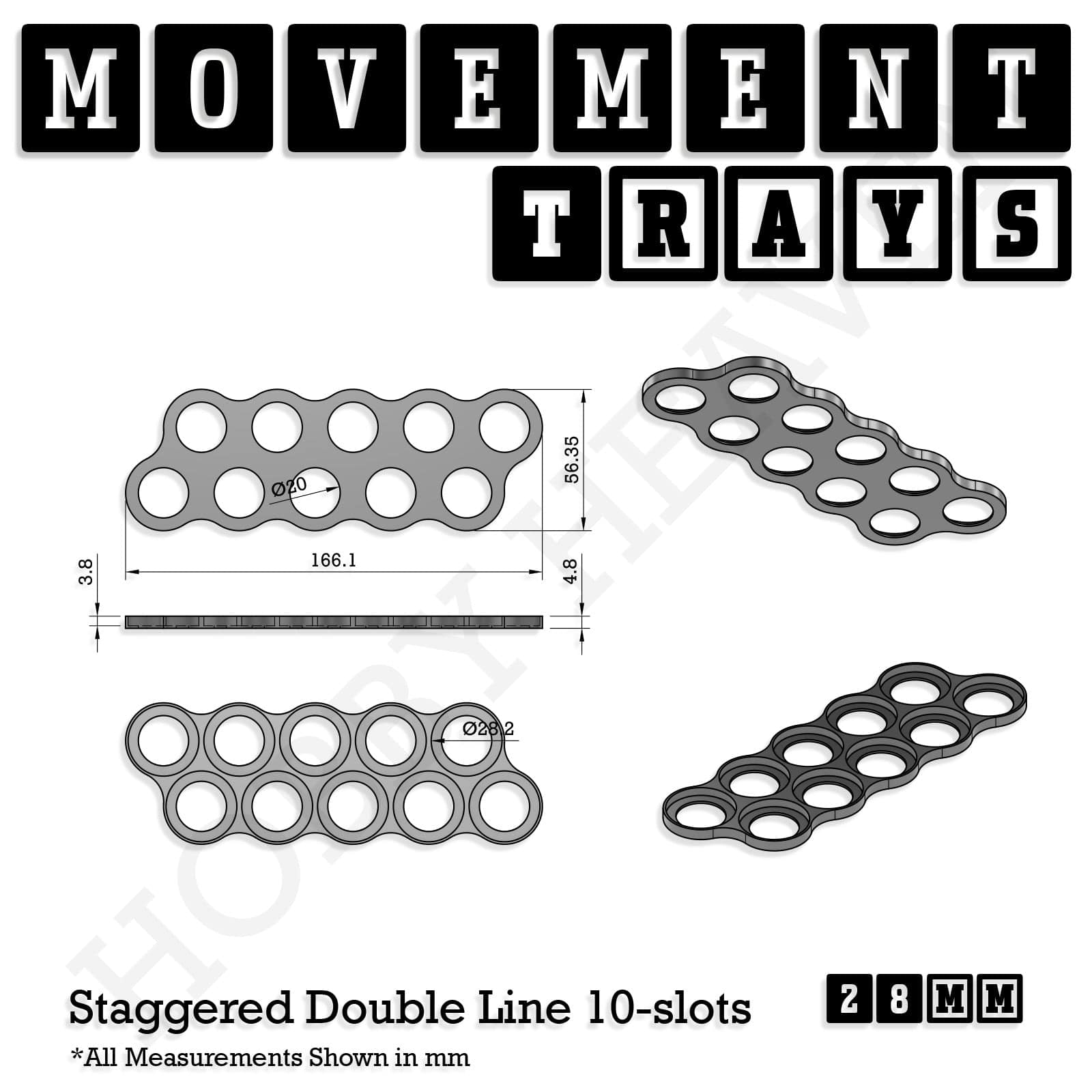 Movement Tray 28mm Movement Trays for Tabletop Games | Wargaming | Full Range