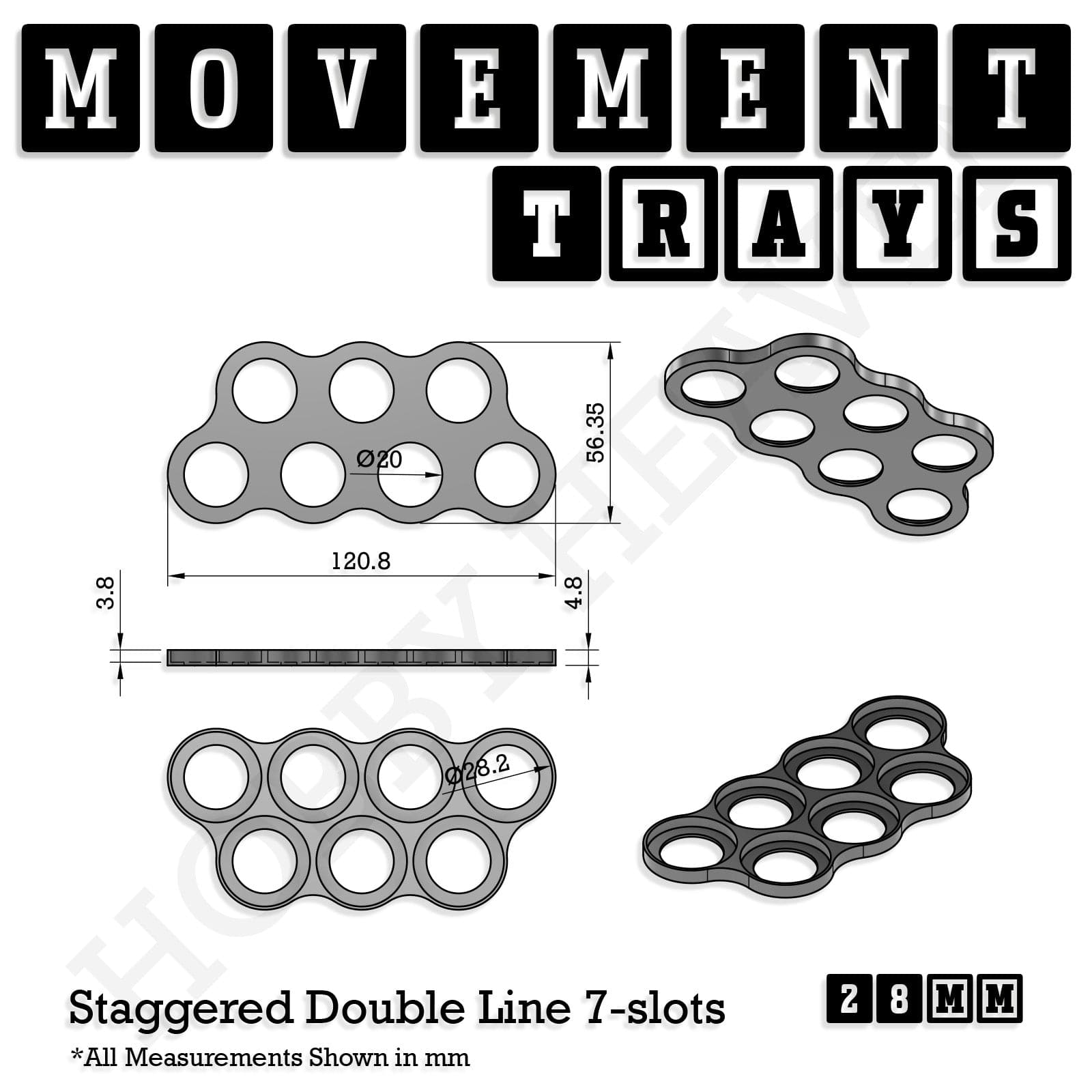 Movement Tray 28mm Movement Trays for Tabletop Games | Wargaming | Full Range