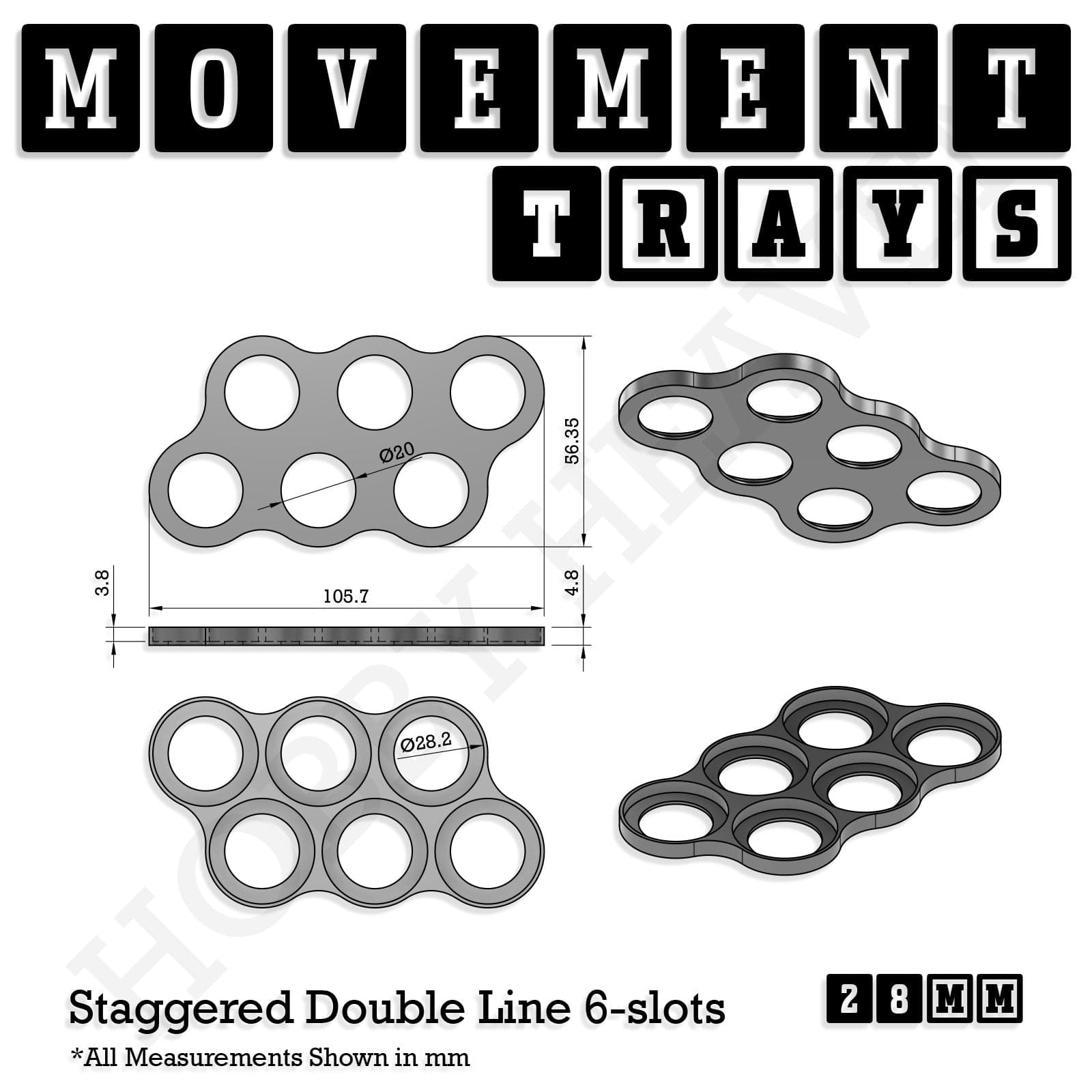 Movement Tray 28mm Movement Trays for Tabletop Games | Wargaming | Full Range