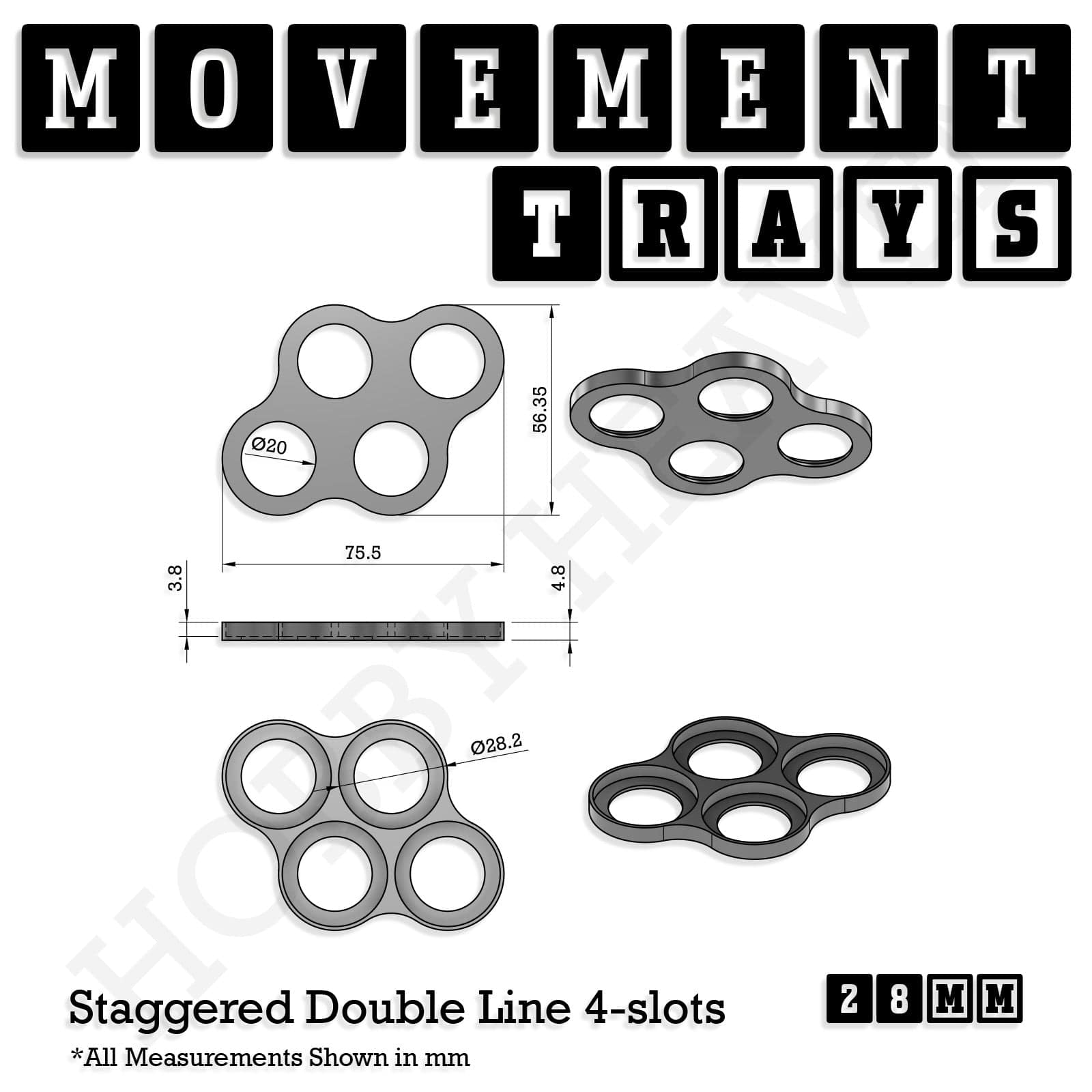 Movement Tray 28mm Movement Trays for Tabletop Games | Wargaming | Full Range