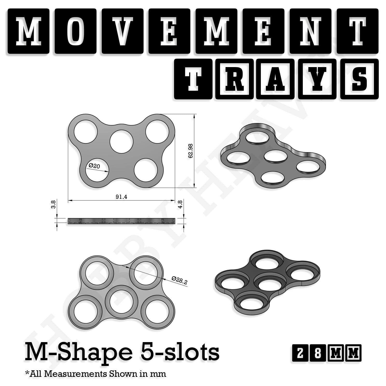 Movement Tray 28mm Movement Trays for Tabletop Games | Wargaming | Full Range
