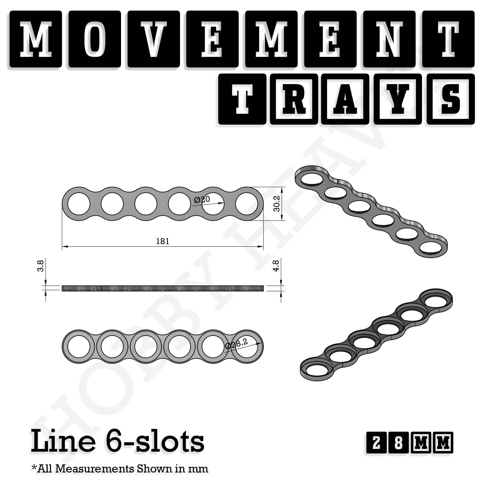 Movement Tray 28mm Movement Trays for Tabletop Games | Wargaming | Full Range