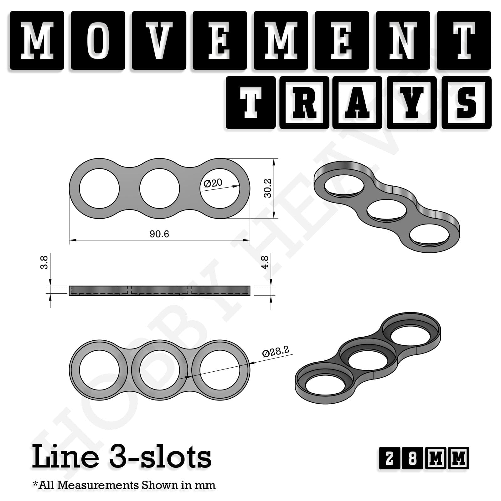 Movement Tray 28mm Movement Trays for Tabletop Games | Wargaming | Full Range