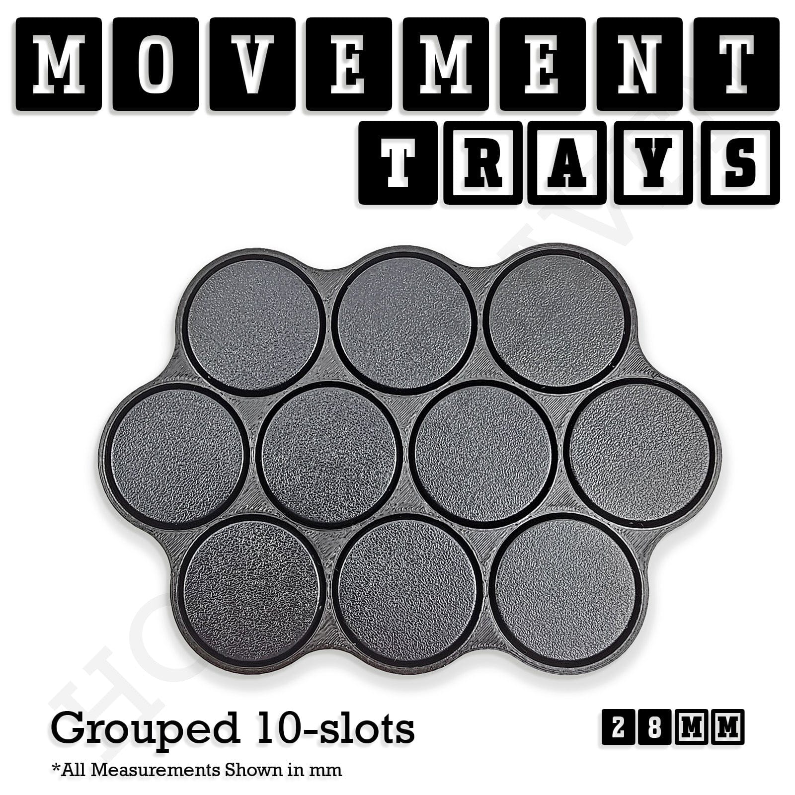 Movement Tray 28mm Movement Trays for Tabletop Games | Wargaming | Full Range