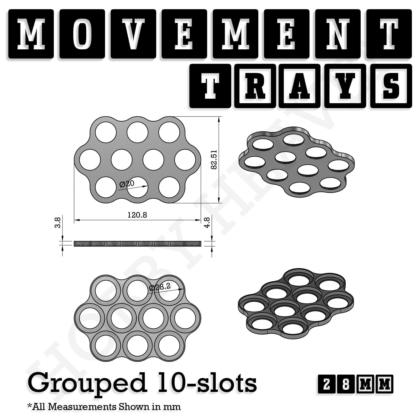 Movement Tray 28mm Movement Trays for Tabletop Games | Wargaming | Full Range