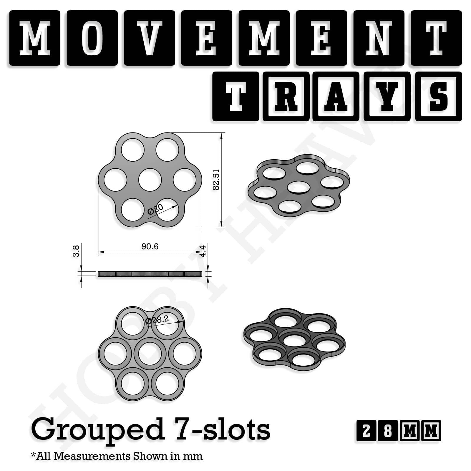 Movement Tray 28mm Movement Trays for Tabletop Games | Wargaming | Full Range