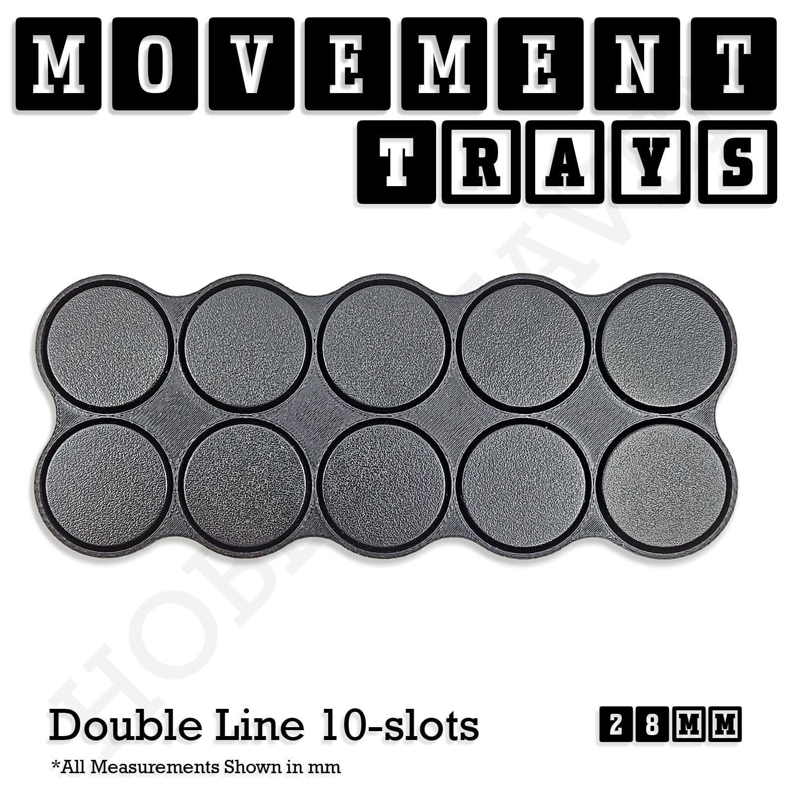Movement Tray 28mm Movement Trays for Tabletop Games | Wargaming | Full Range
