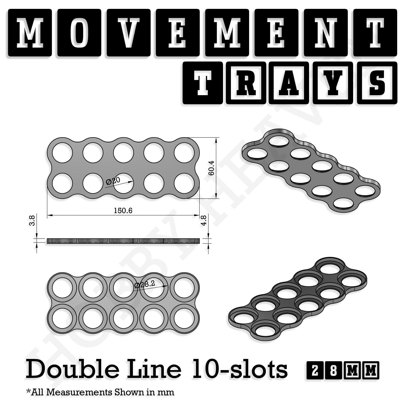Movement Tray 28mm Movement Trays for Tabletop Games | Wargaming | Full Range