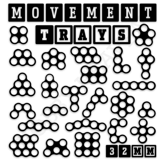 Movement Tray 32mm Movement Trays for Tabletop Games | Compatible with Popular Miniatures | Full Range