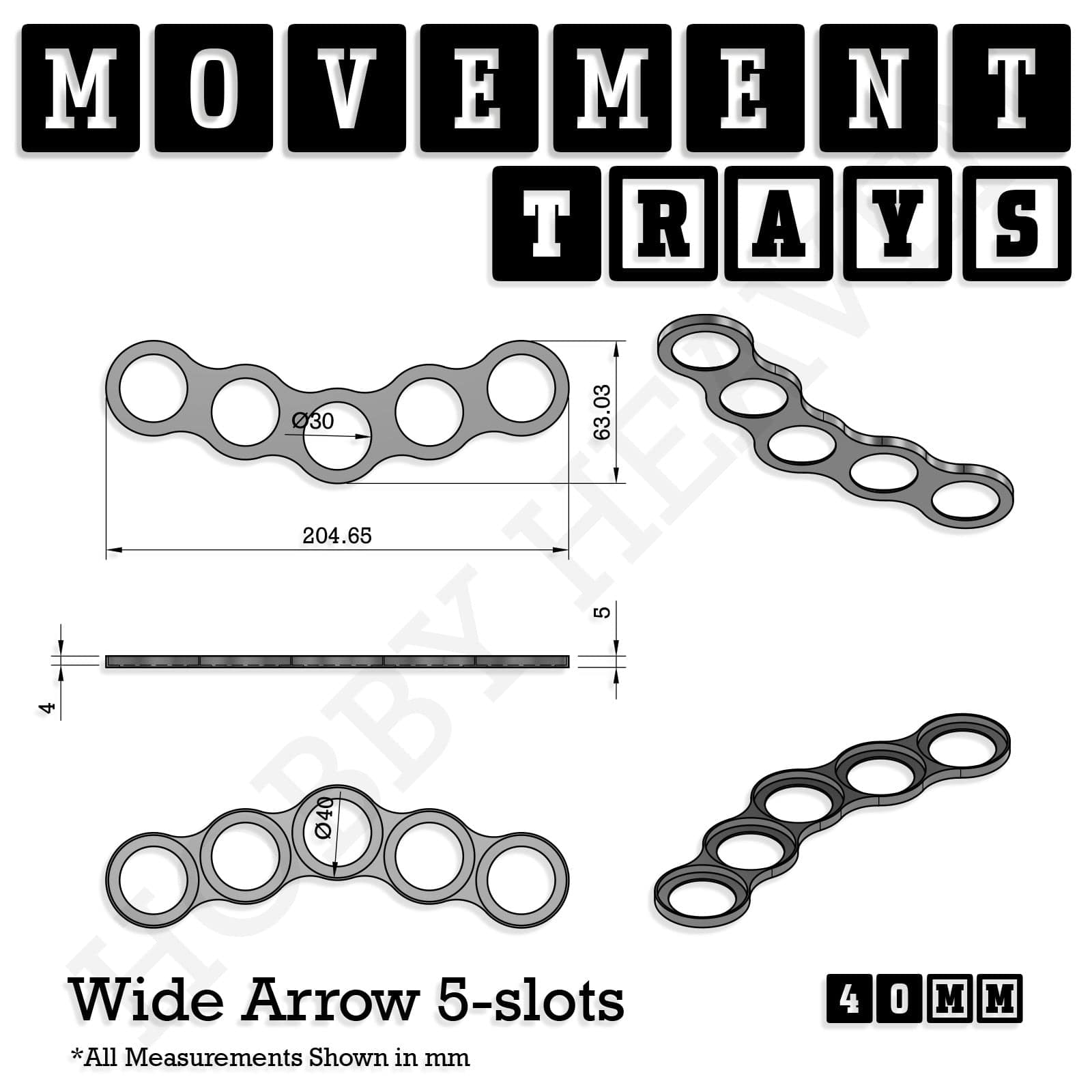 Movement Tray 40mm Movement Trays for Miniatures | Tabletop Wargames Compatible | Full Range