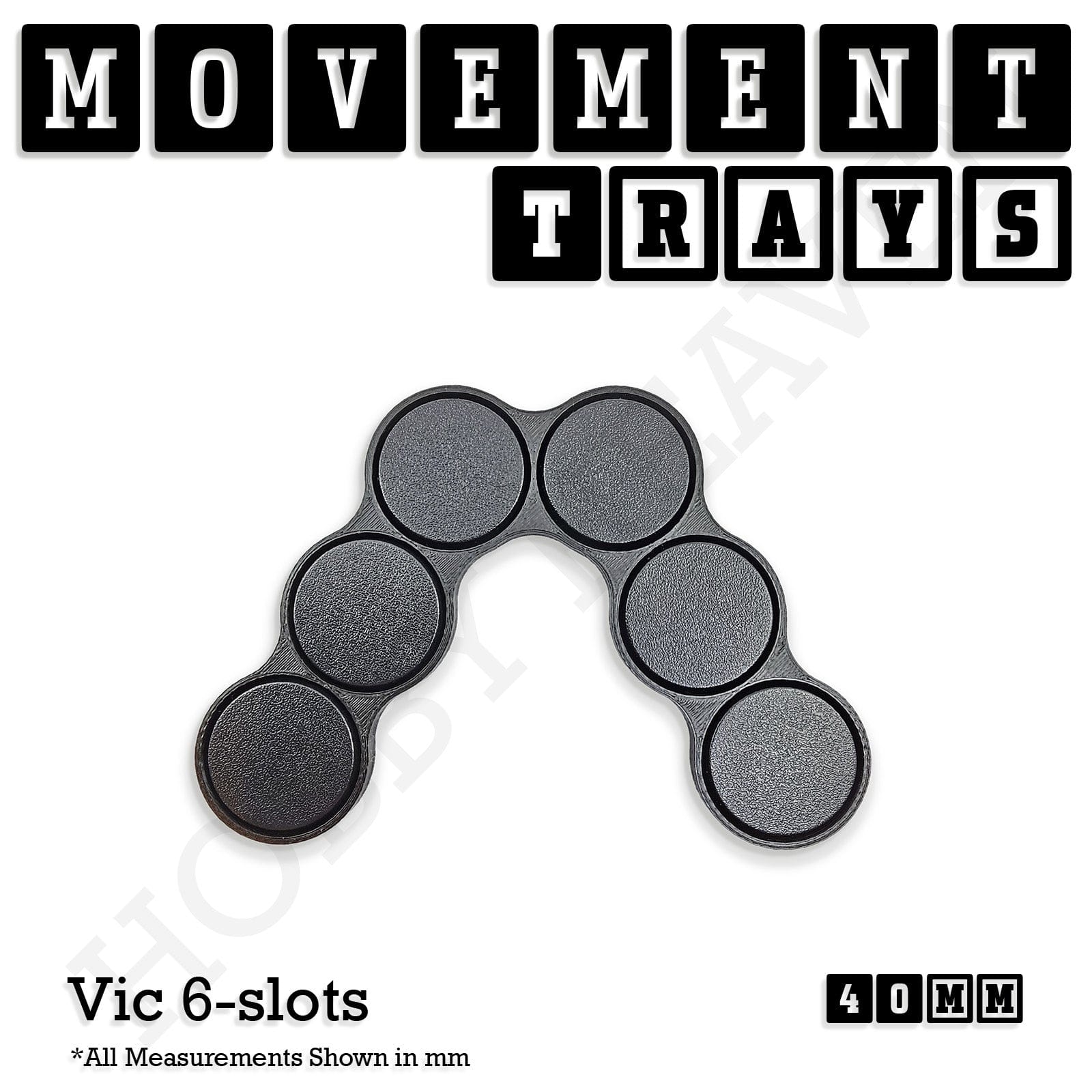 Movement Tray 40mm Movement Trays for Miniatures | Tabletop Wargames Compatible | Full Range