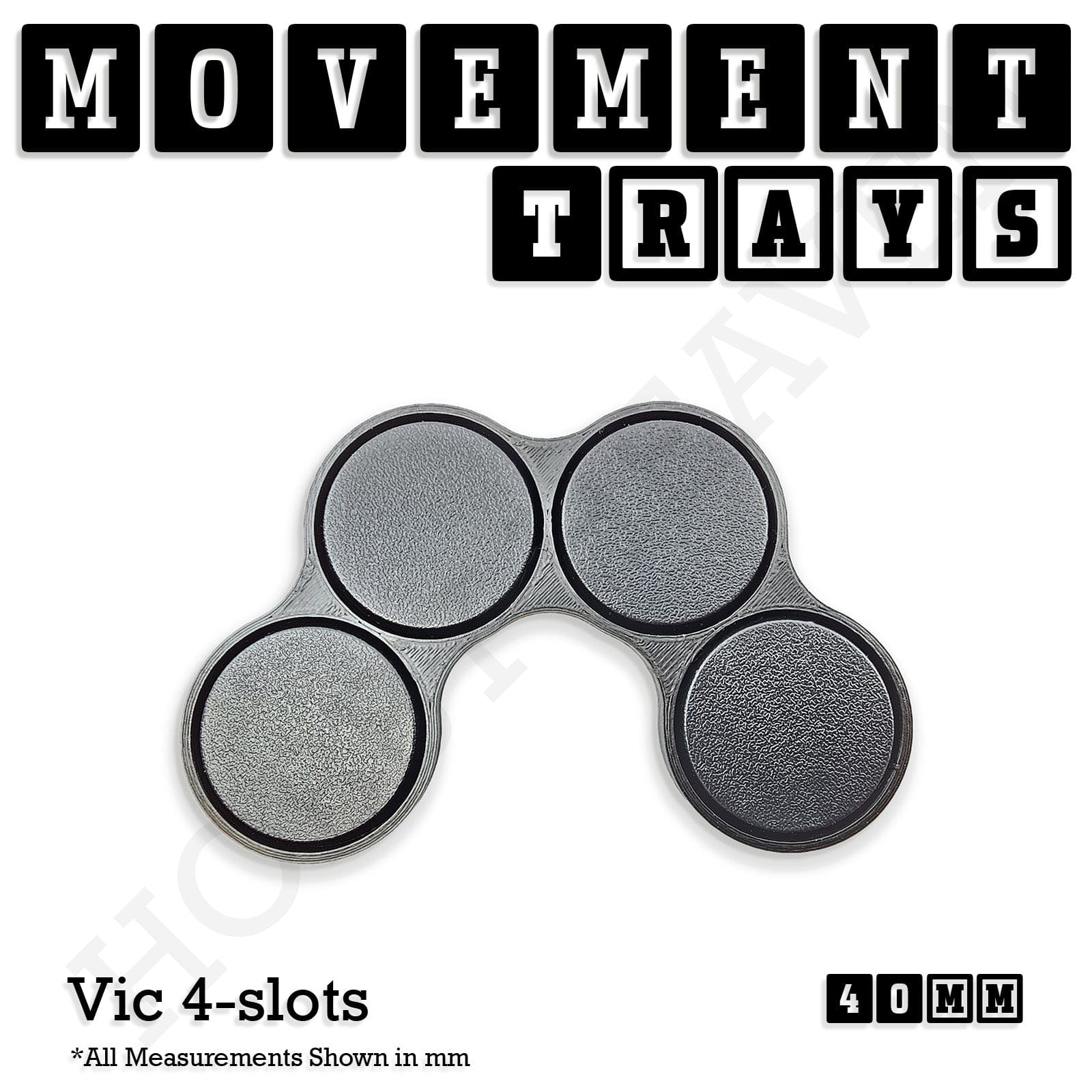 Movement Tray 40mm Movement Trays for Miniatures | Tabletop Wargames Compatible | Full Range