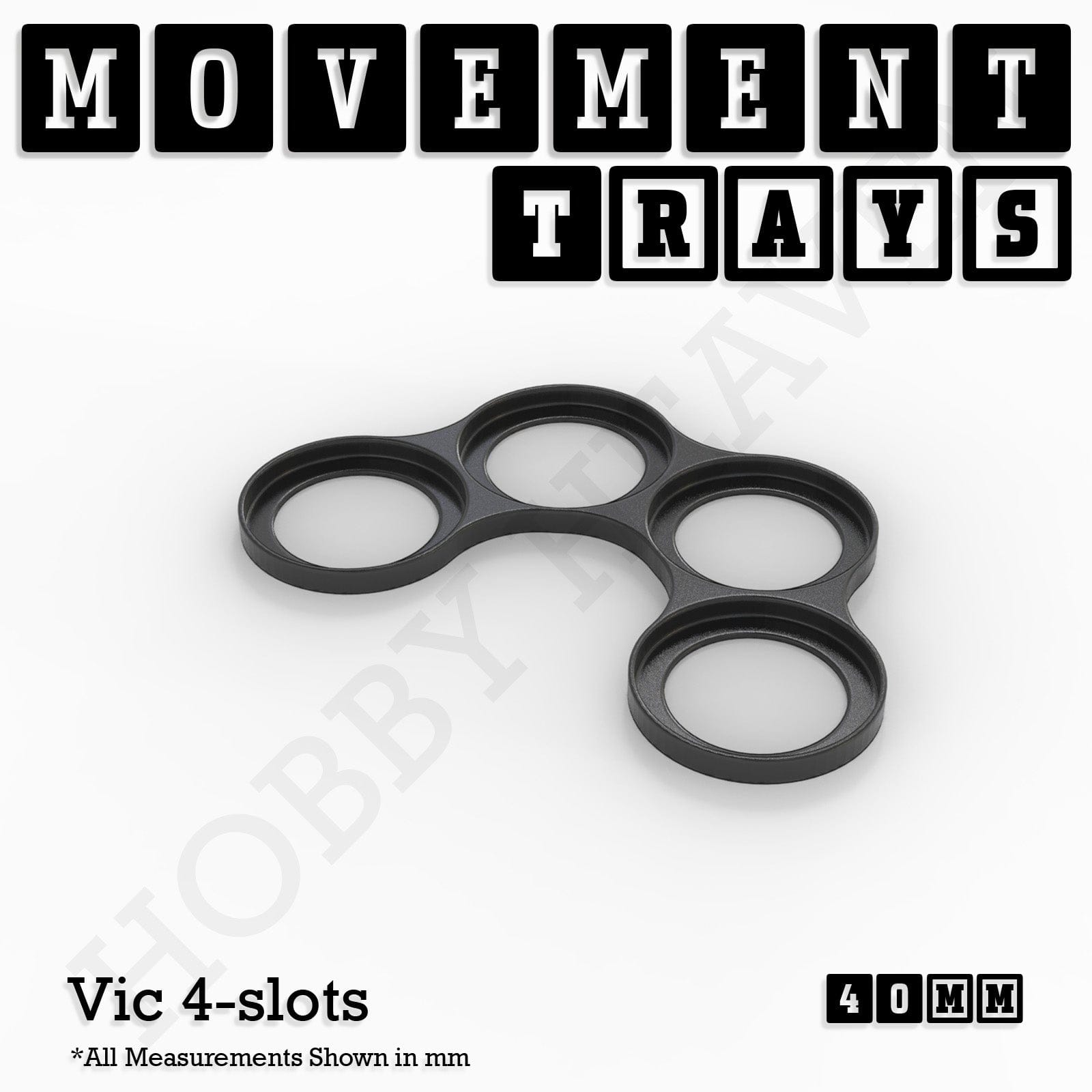 Movement Tray 40mm Movement Trays for Miniatures | Tabletop Wargames Compatible | Full Range