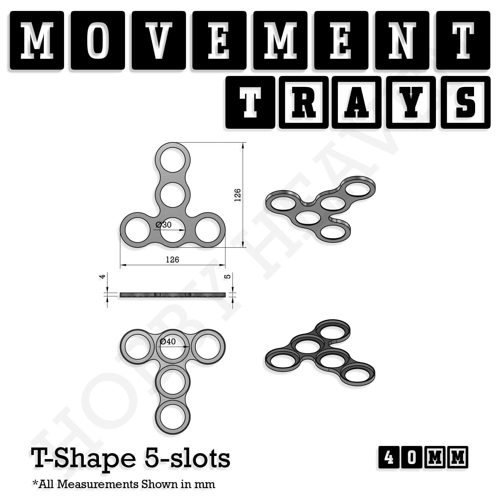 Movement Tray 40mm Movement Trays for Miniatures | Tabletop Wargames Compatible | Full Range