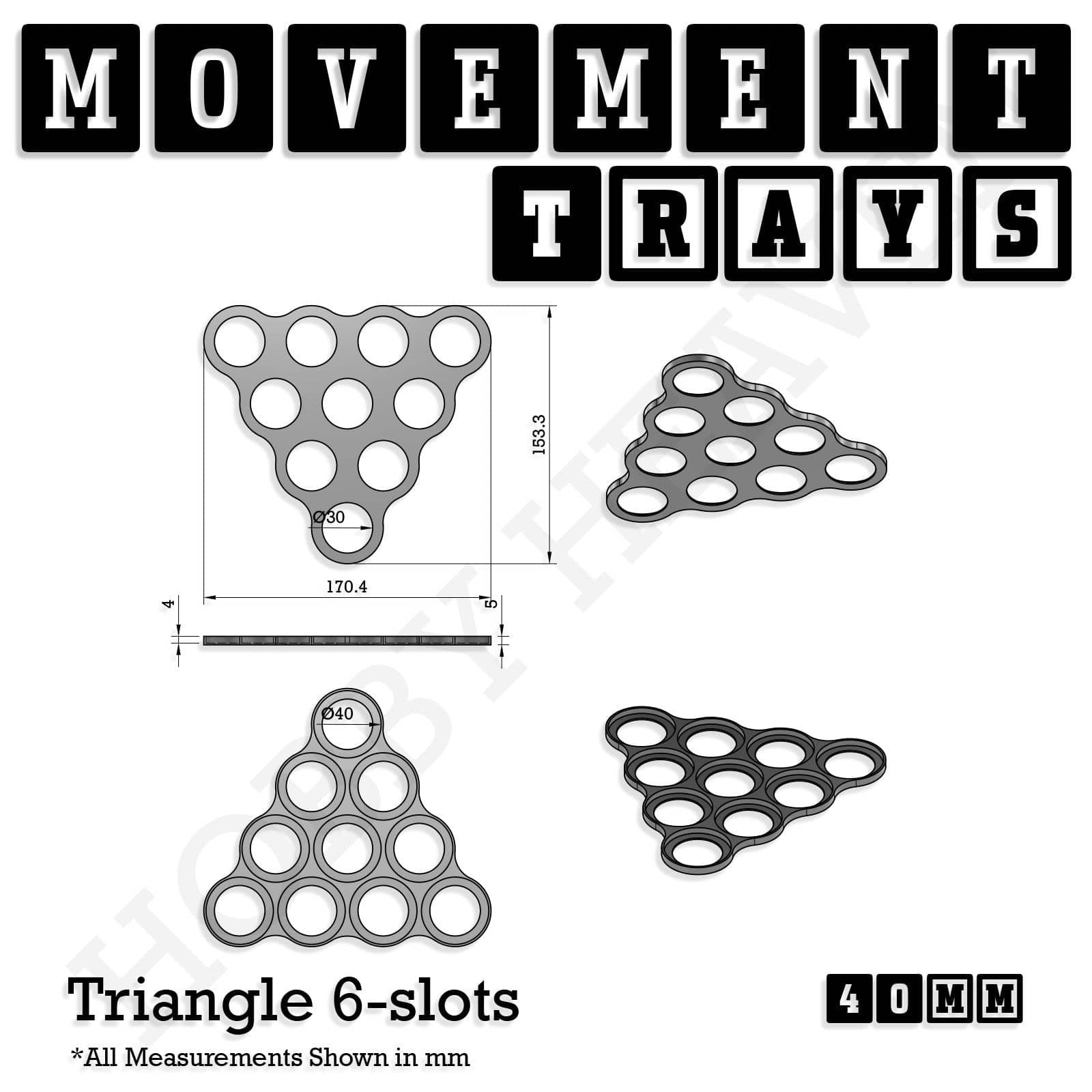 Movement Tray 40mm Movement Trays for Miniatures | Tabletop Wargames Compatible | Full Range