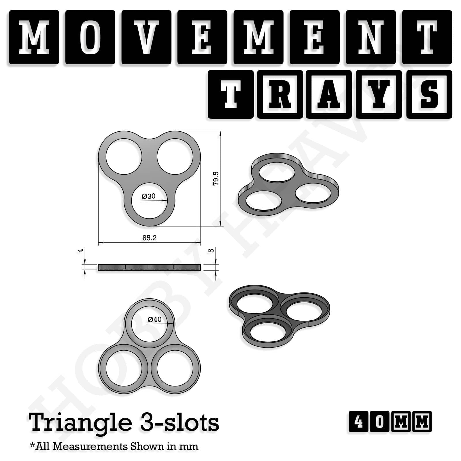 Movement Tray 40mm Movement Trays for Miniatures | Tabletop Wargames Compatible | Full Range