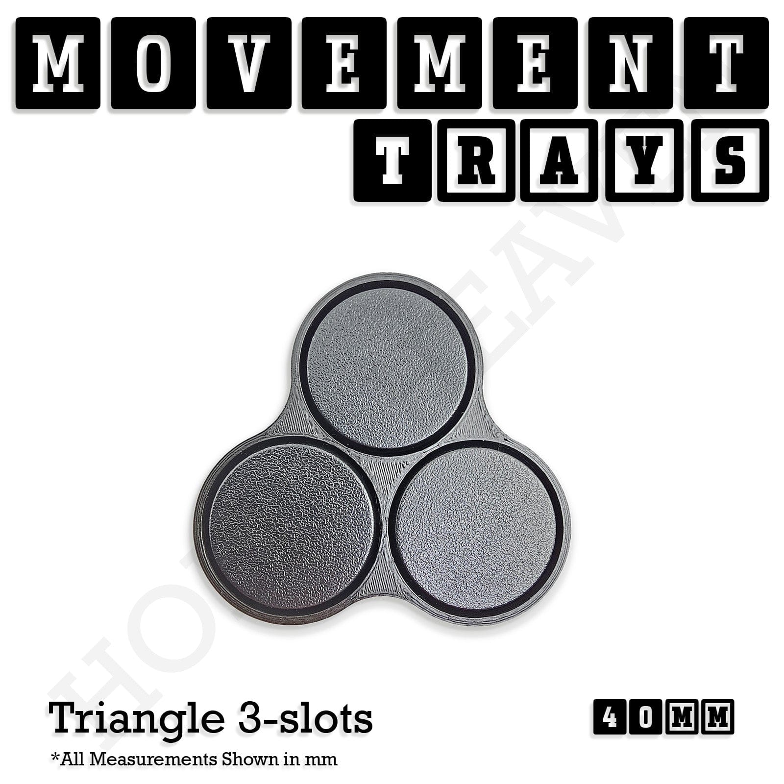Movement Tray 40mm Movement Trays for Miniatures | Tabletop Wargames Compatible | Full Range