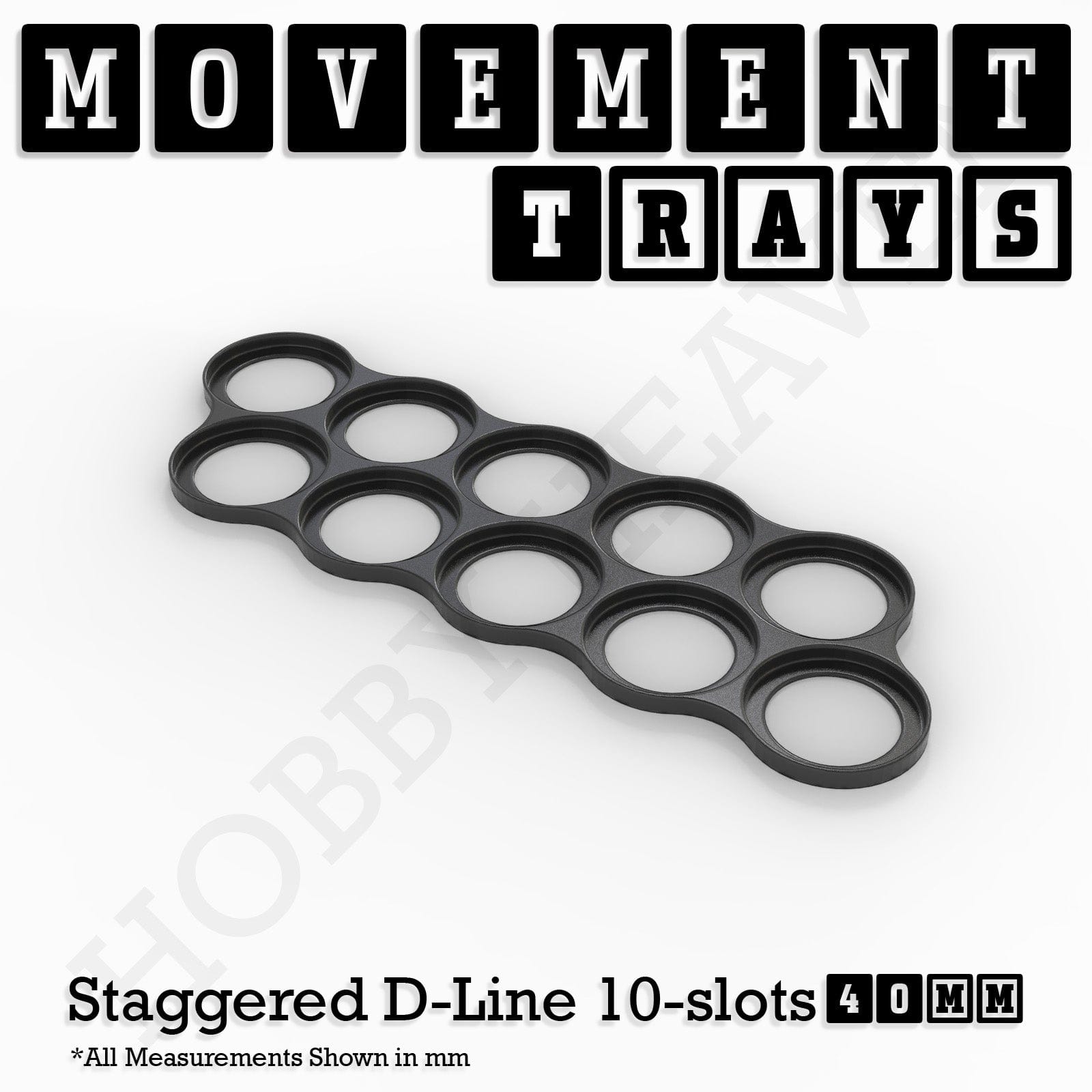 Movement Tray 40mm Movement Trays for Miniatures | Tabletop Wargames Compatible | Full Range