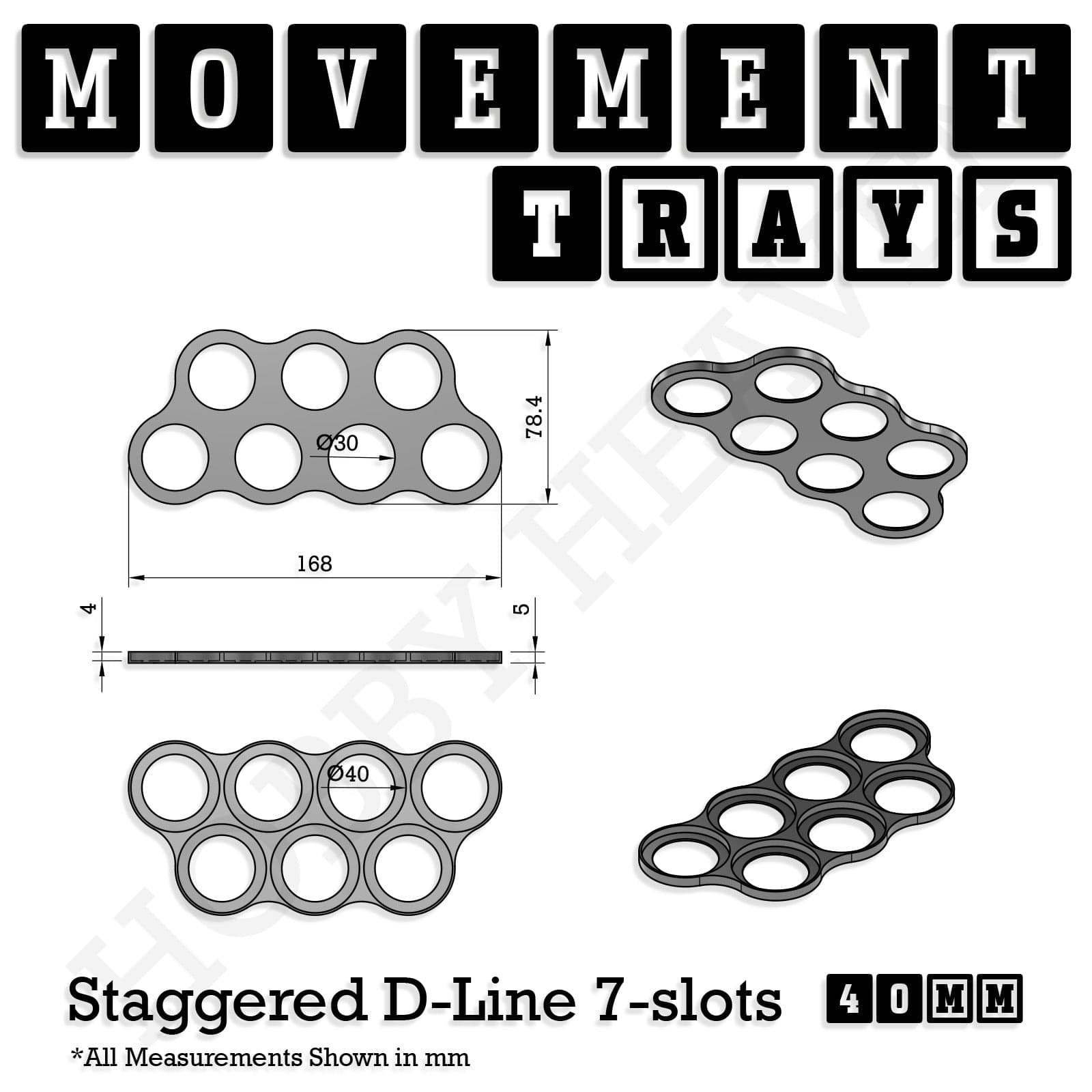 Movement Tray 40mm Movement Trays for Miniatures | Tabletop Wargames Compatible | Full Range
