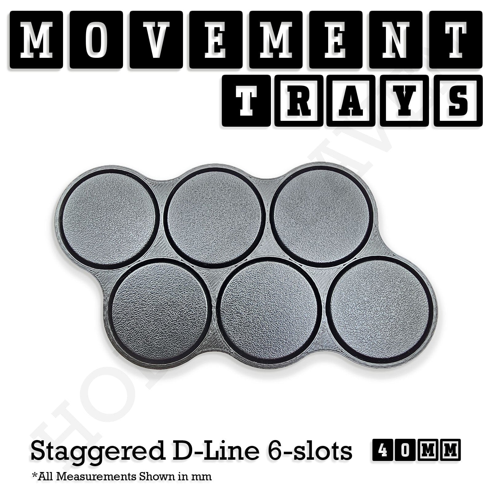 Movement Tray 40mm Movement Trays for Miniatures | Tabletop Wargames Compatible | Full Range