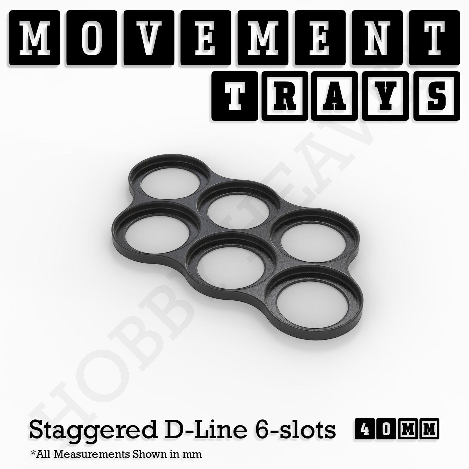 Movement Tray 40mm Movement Trays for Miniatures | Tabletop Wargames Compatible | Full Range