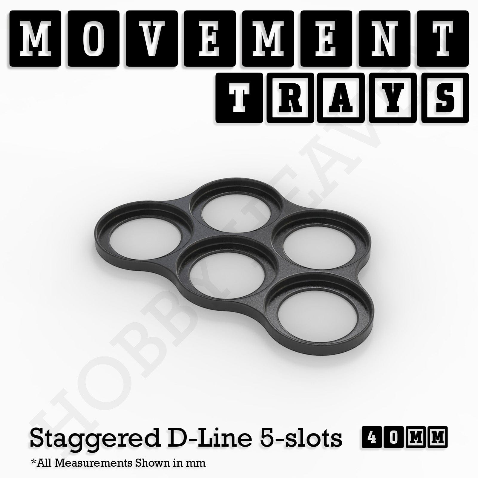 Movement Tray 40mm Movement Trays for Miniatures | Tabletop Wargames Compatible | Full Range