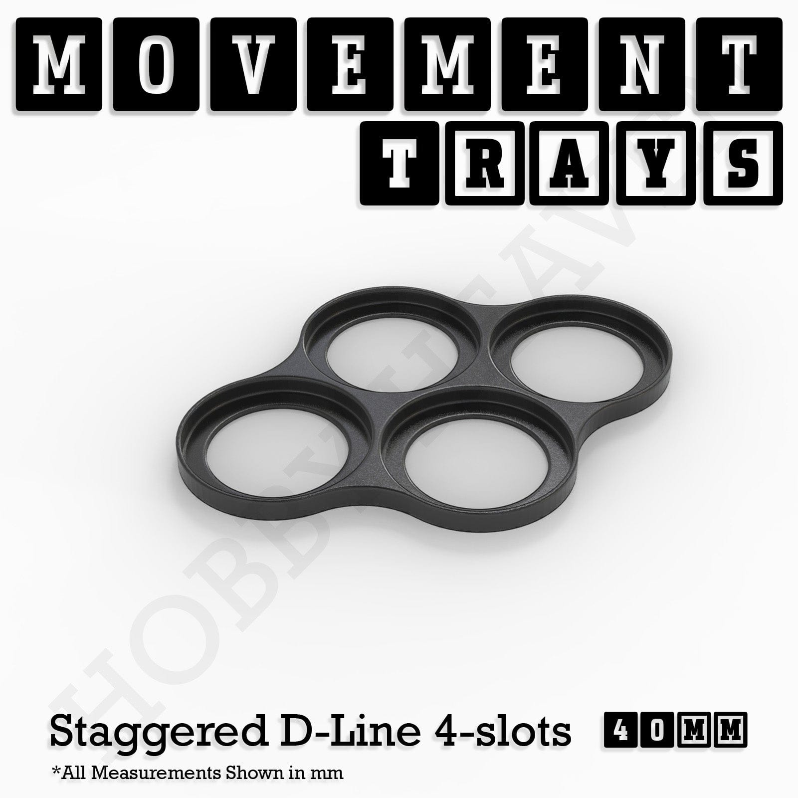 Movement Tray 40mm Movement Trays for Miniatures | Tabletop Wargames Compatible | Full Range