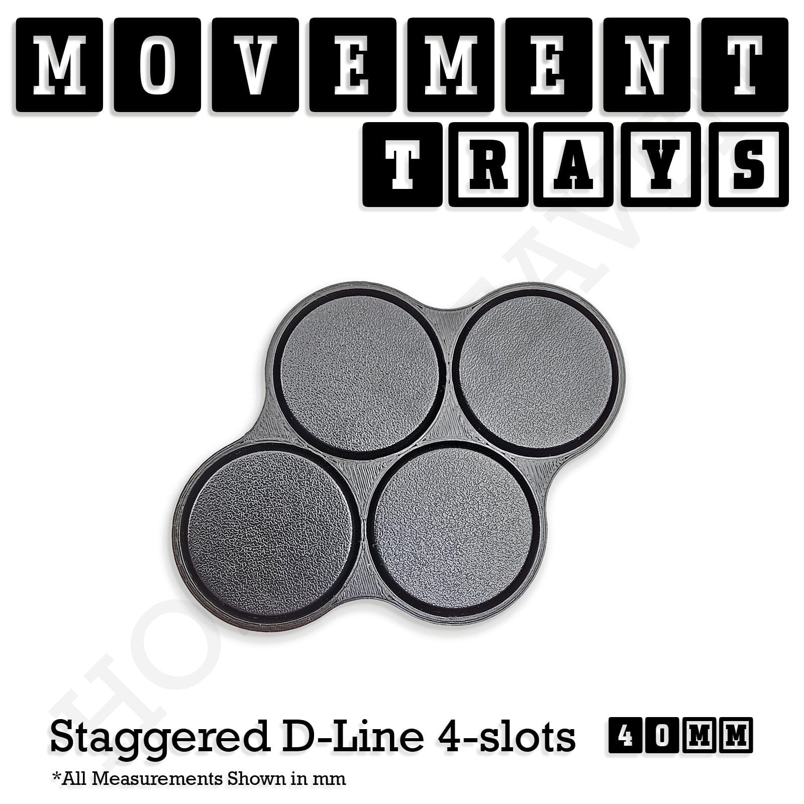 Movement Tray 40mm Movement Trays for Miniatures | Tabletop Wargames Compatible | Full Range