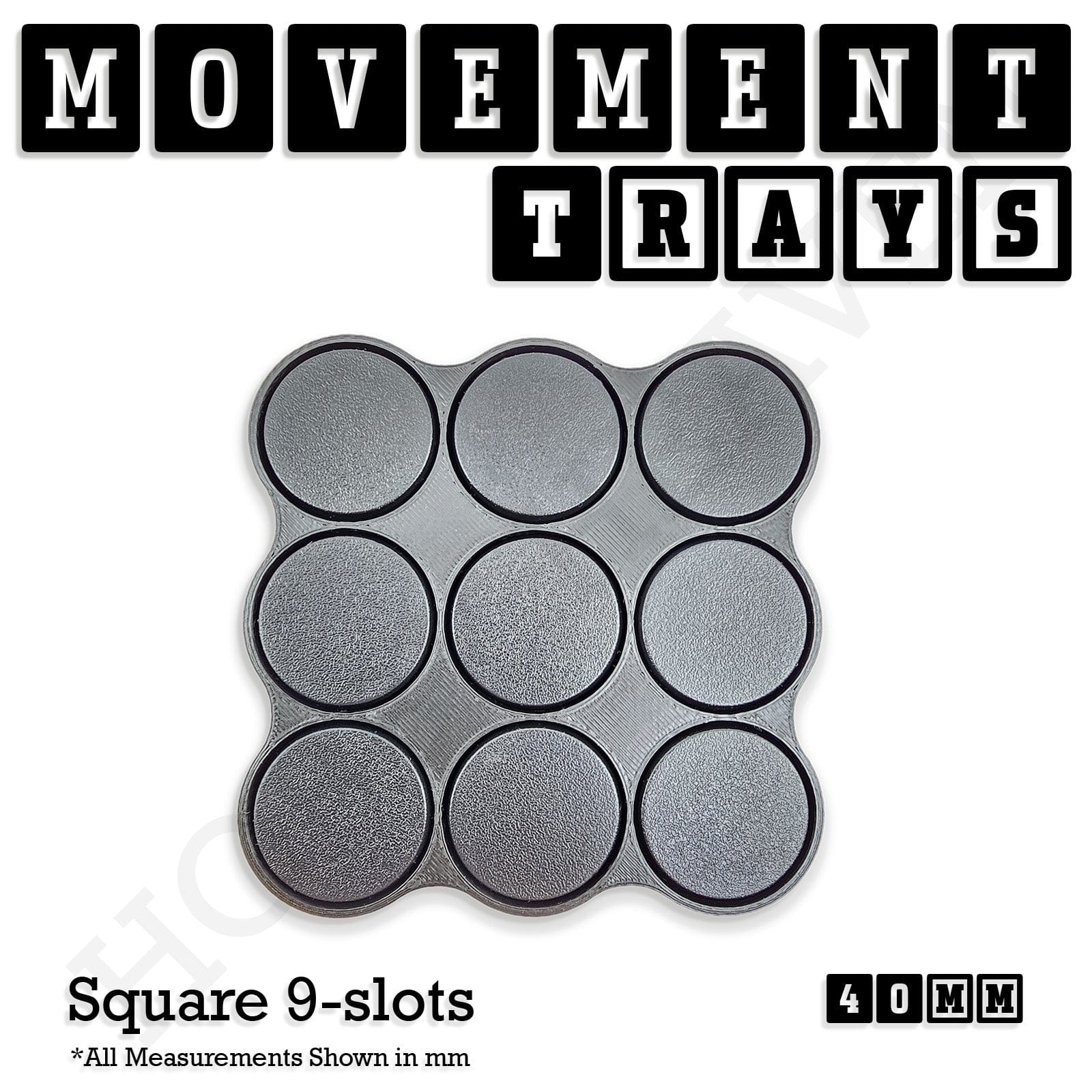 Movement Tray 40mm Movement Trays for Miniatures | Tabletop Wargames Compatible | Full Range